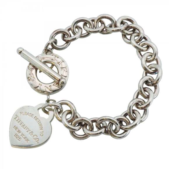 Tiffany & Co. Jewelry - TIFFANY Silver Heart Charm Bracelet